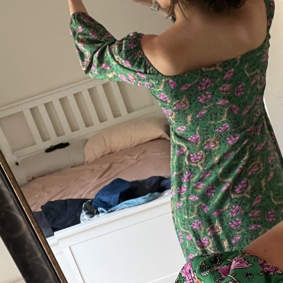 Vintage Dress green and purple - Picture 5 of 5